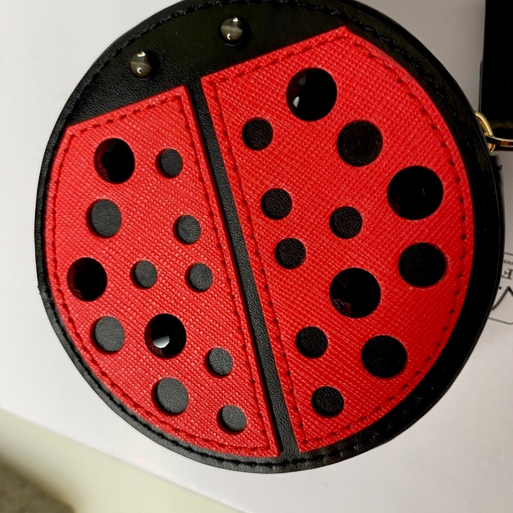 Kate Spade Lady Bug, Coin Purse, Authentic, Rare, Jeweled, Red & Black - Picture 7 of 7